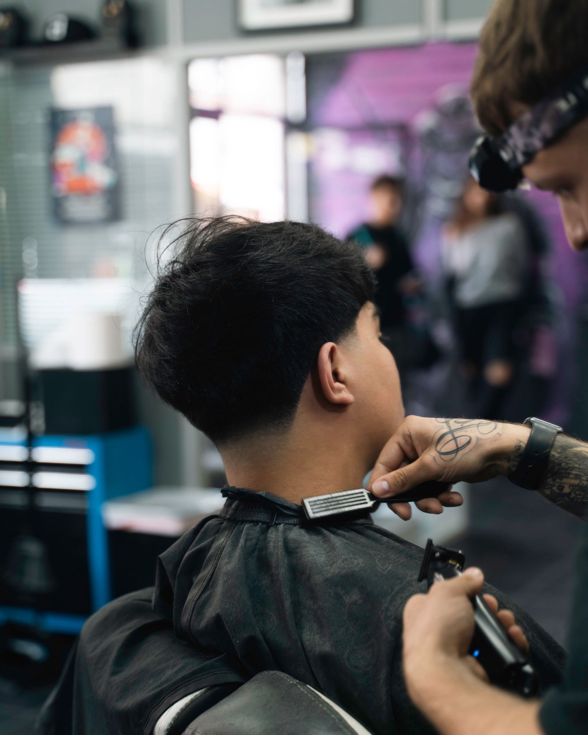 Skin fade in progress